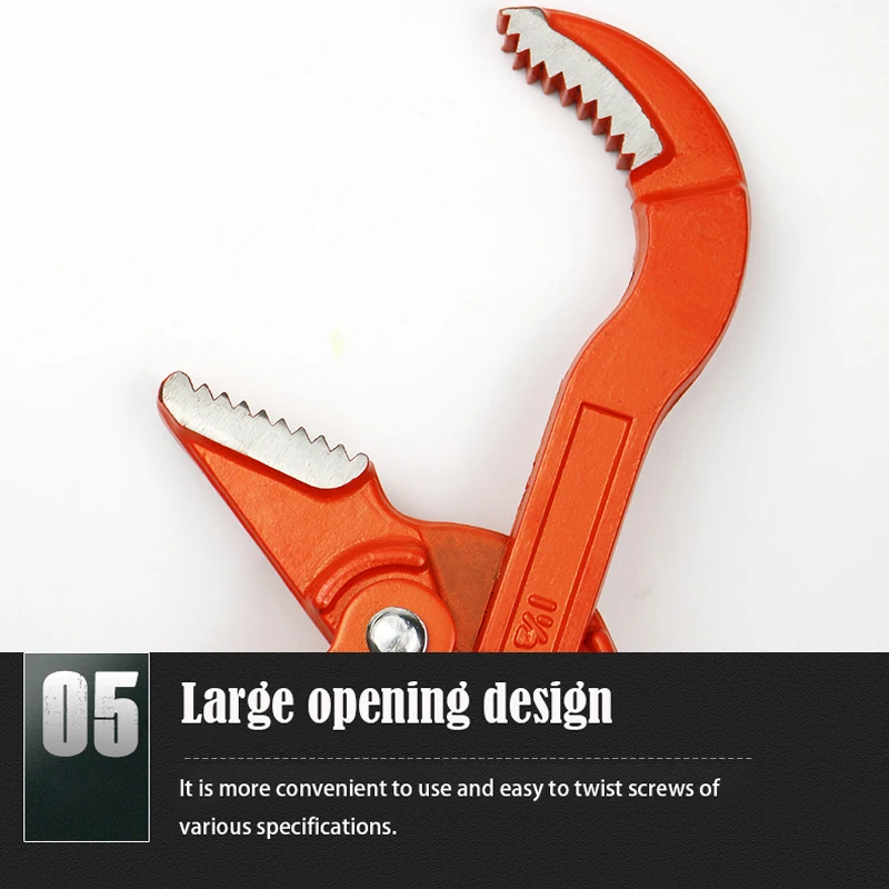 Eagle Point Zange 1/1,5/2 Zoll Schnellrohrschlüssel 45 ° /90 ° Industrielle Halszange mit großer Öffnung, robuste Sanitär-Handwerkzeuge – Detail 11