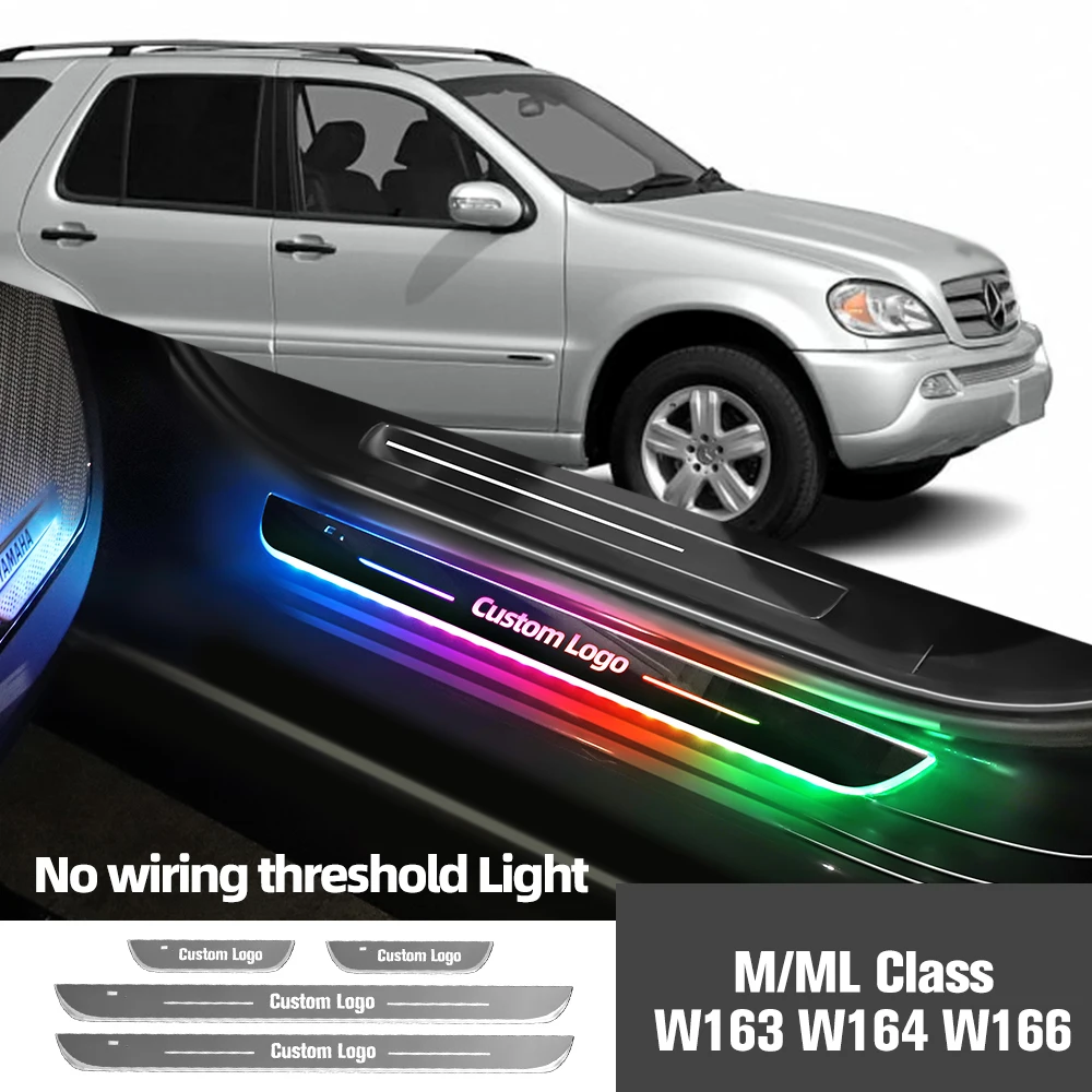 

Для Mercedes Benz M ML класс W163 W164 W166 Автомобильная фотография индивидуальный Логотип Подсветка порога двери приветственный порог фотоаксессуары