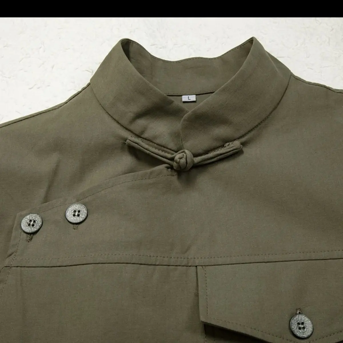 

Spring New Men's Workwear Style Improved Tang Style New Chinese Style Standing Collar Slanted Collar Long Sleeved Retro Jacket