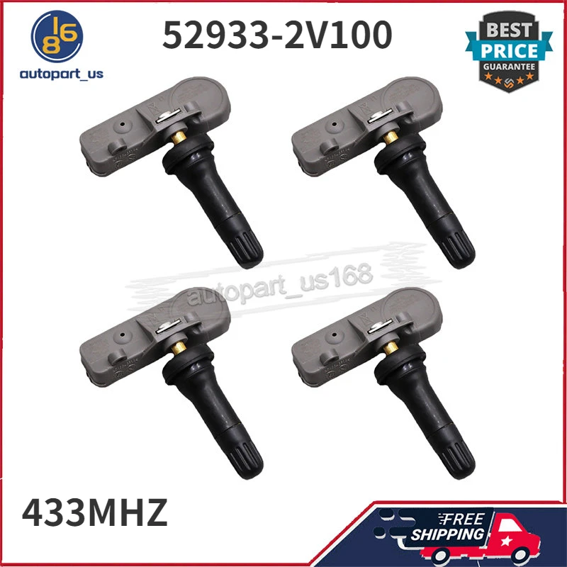 4PCS TPMS Tire Pressure Monitoring Sensor 433MHz 52933-2V100 529332V100 52933 2V100 For 2011-2018 Hyundai Veloster [FS]