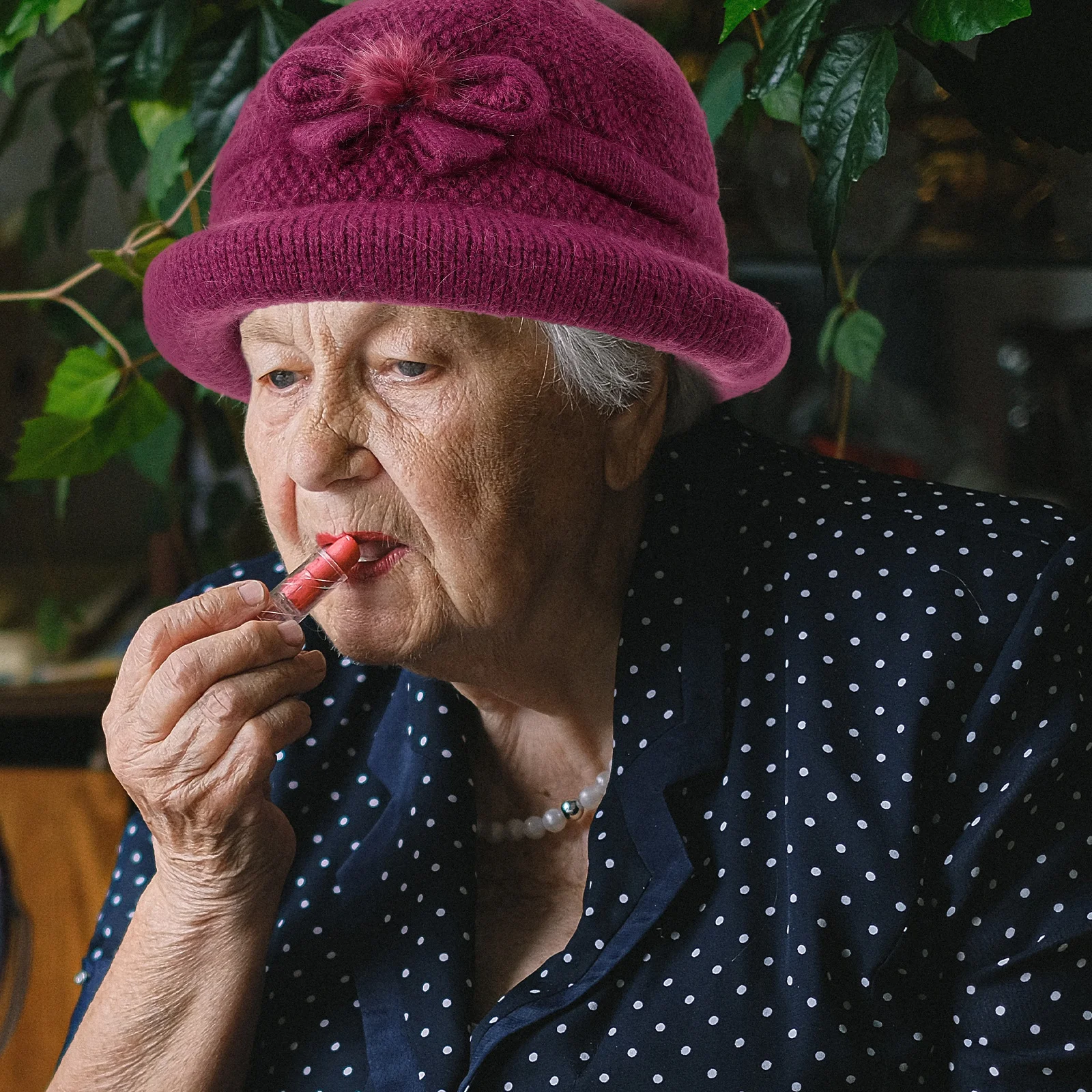 

Ladies' Rabbit Hair Hat Beanie Hats for Women Bucket Knit Cap Warm Wool Middle Aged