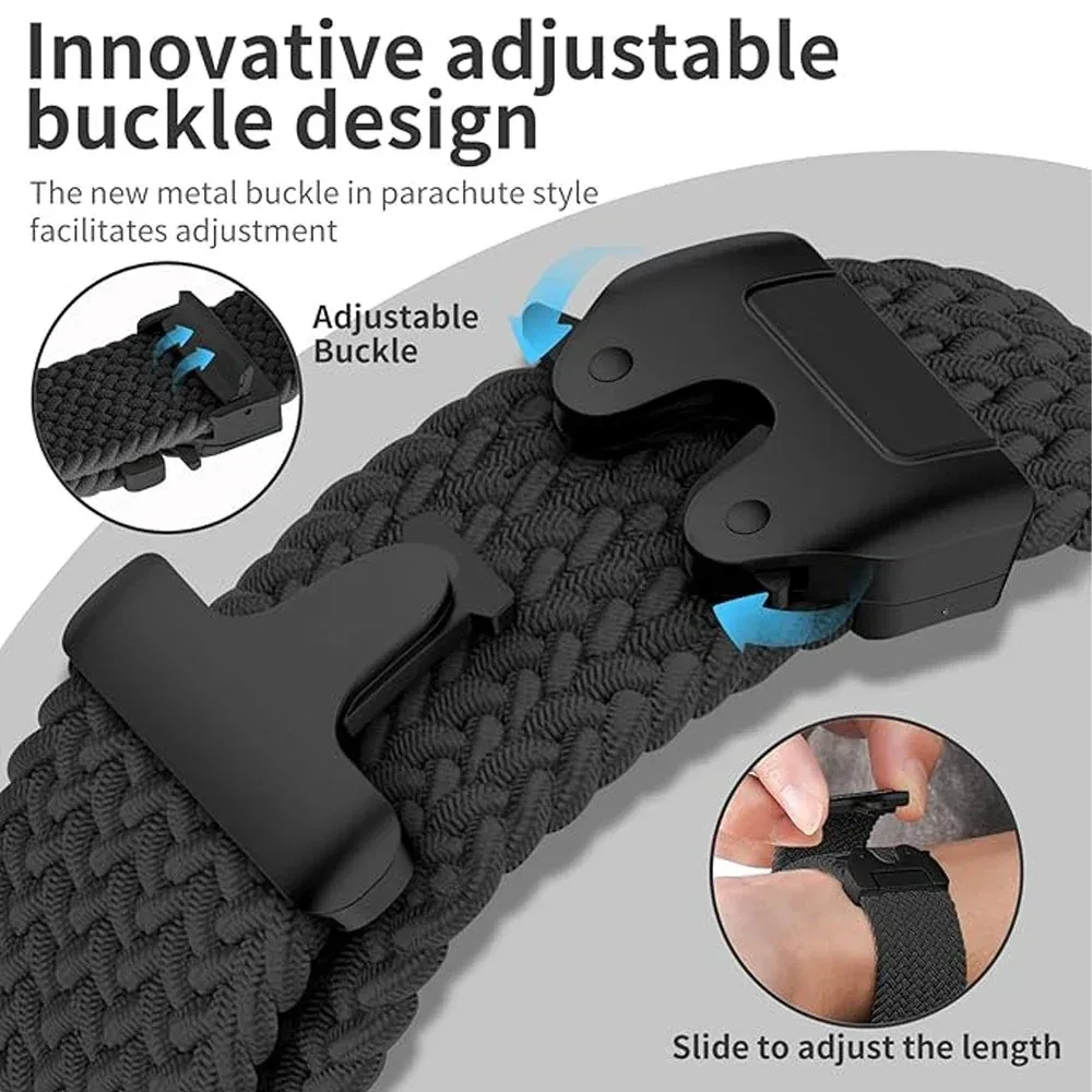 22mm 20mm Braided Nylon Strap for OPPO Watch X3 X2 S/Oneplus Watch Lite-4 3 2 2R Comfortable Bracelet for Amazfit Active 5 6/Max