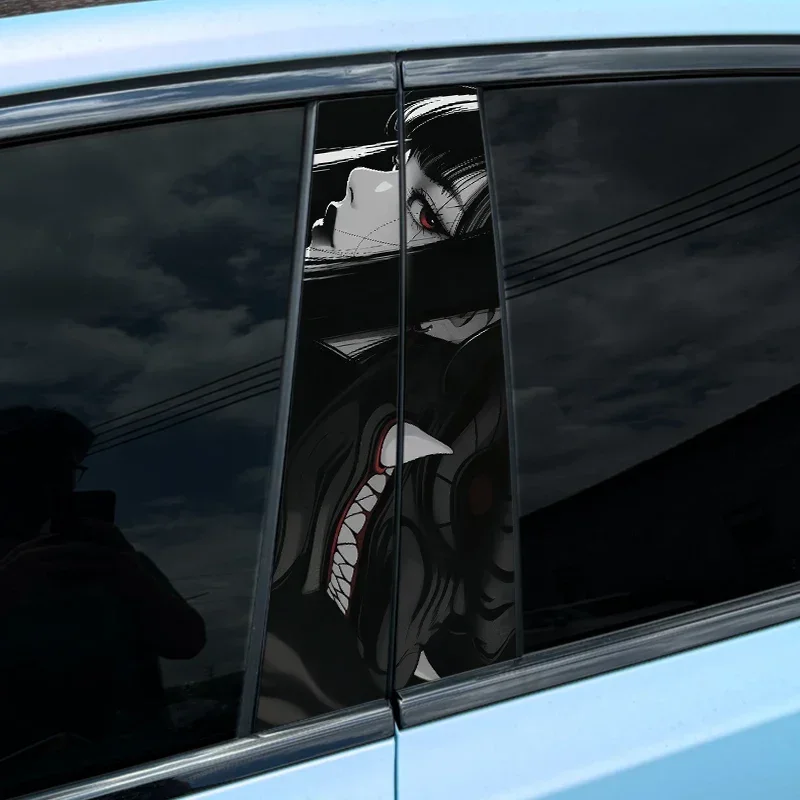 

1PC JDM Mask Hannya Car Doors Pillar Waterproof Stickers for Audi BMW Mercedes Ford VW Toyota Nissan Kia Renault Hyundai Skoda