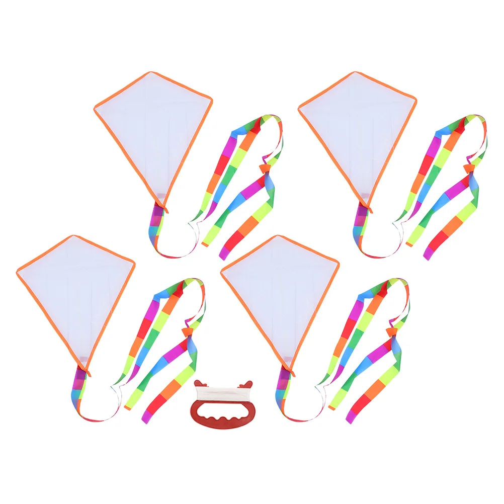 4Pcs DIY Kite Blank Kreative Kinder Fliegen Set Zeichnung Färbung Familie Malerei Interaktive Zubehör Kinder Kite Kinder Zubehör