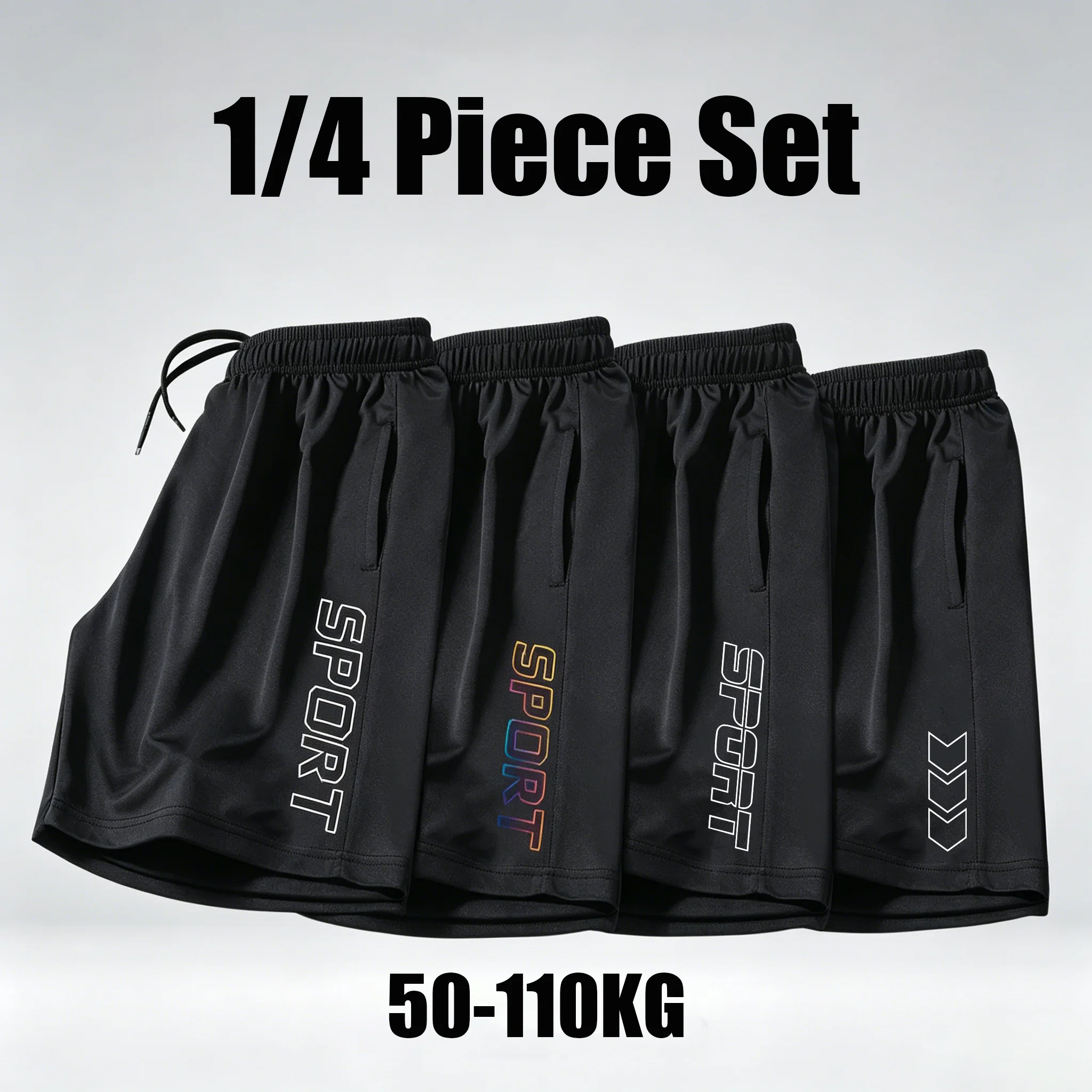 1/4 Piece Set of Men's Quick Dry Sport Shorts Breathable Gym Running Training Fitness Shorts  Casual Jogging Beach Bottoms