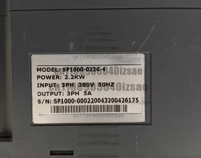 Frequency converter 2.2 kW model SP1000-022G-4, functions perfectly, tested OK