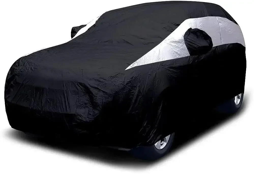 

Waterproof SUV car cover with UV protection, scratch resistant, zippered access for mid-size 188-206 inches.
