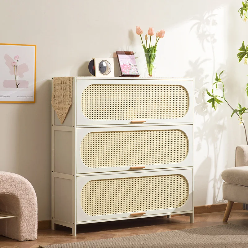 

Modern Cream wind all solid wood bookcase simple children's locker open storage cabinet living room study combination locker