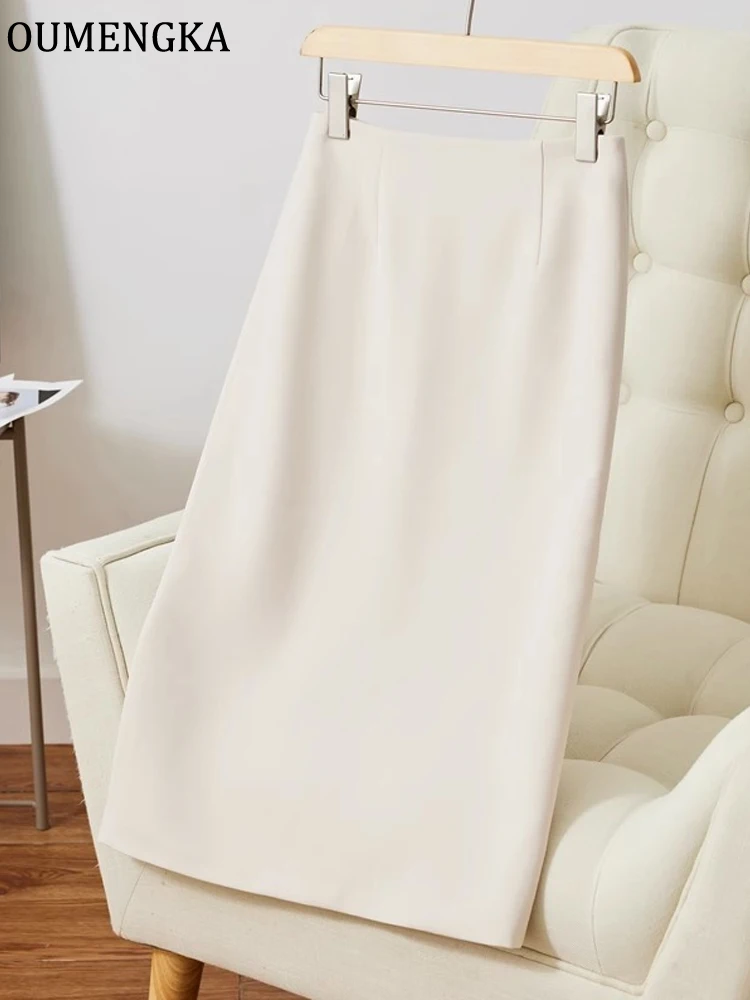 Fashion Spring/Summer Women Knee Length Skirt Basic High Waist Work Slim Pencil Skirt Open Fork Office Lady No Wrinkles/ Pilling