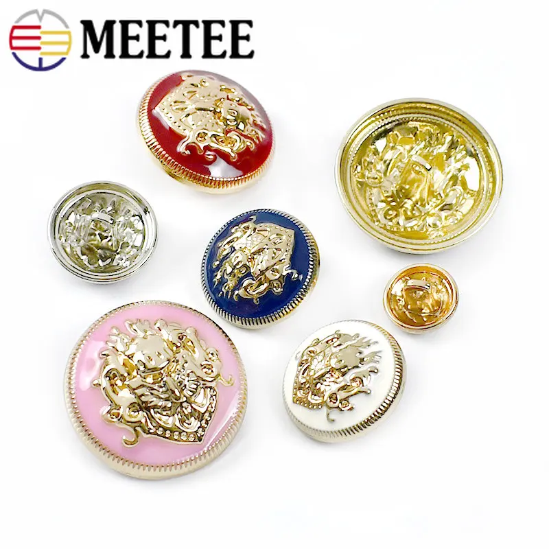 Meetee 20 pezzi bottoni in metallo retrò per cappotto 10-28mm fibbie decorative giacca chiusura indumento artigianato fai da te forniture per cucire