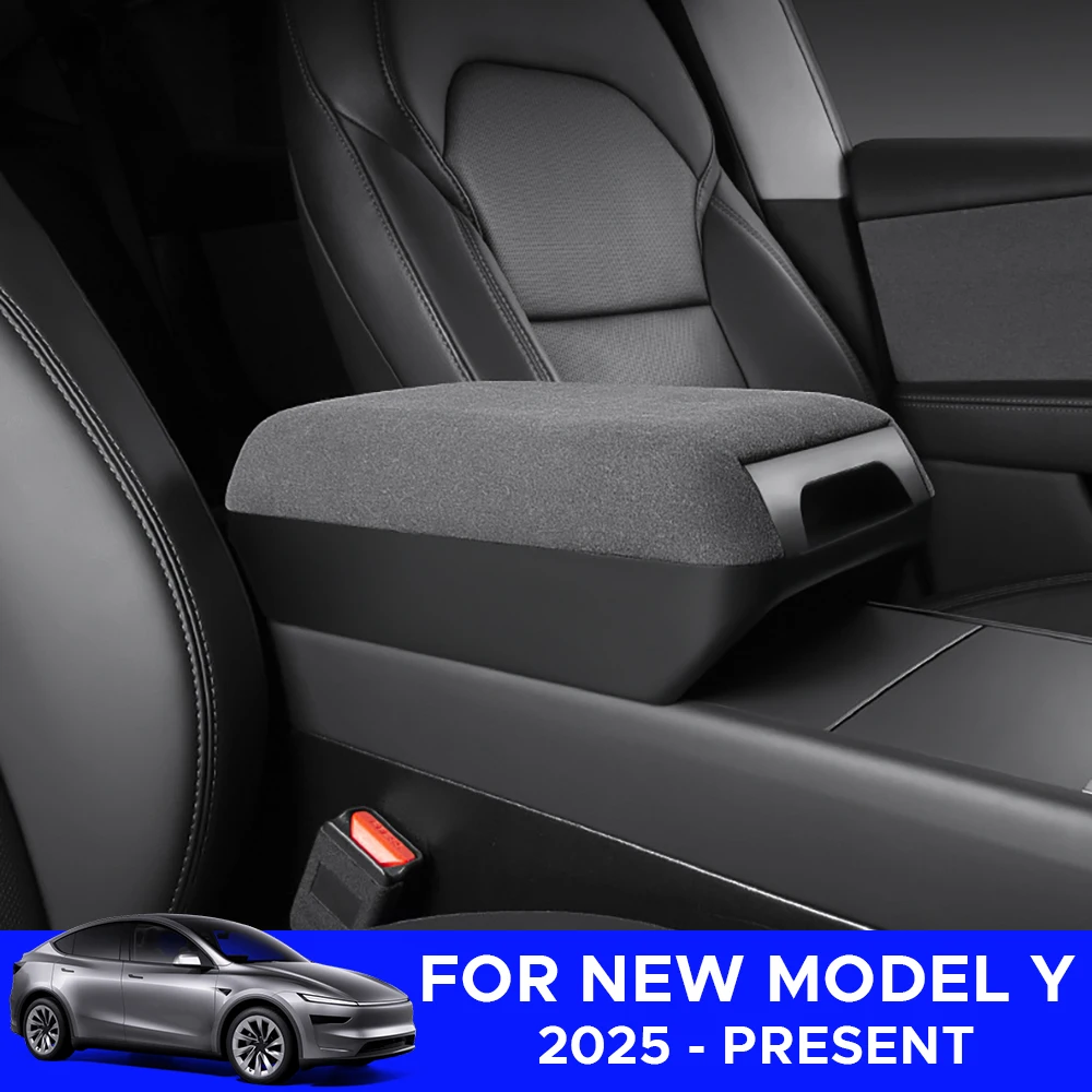 

Для Tesla Model Y Juniper 2025 2026, подлокотник, увеличивающий ящик для хранения, замшевая центральная консоль, органайзер, подушка, внутренняя модификация