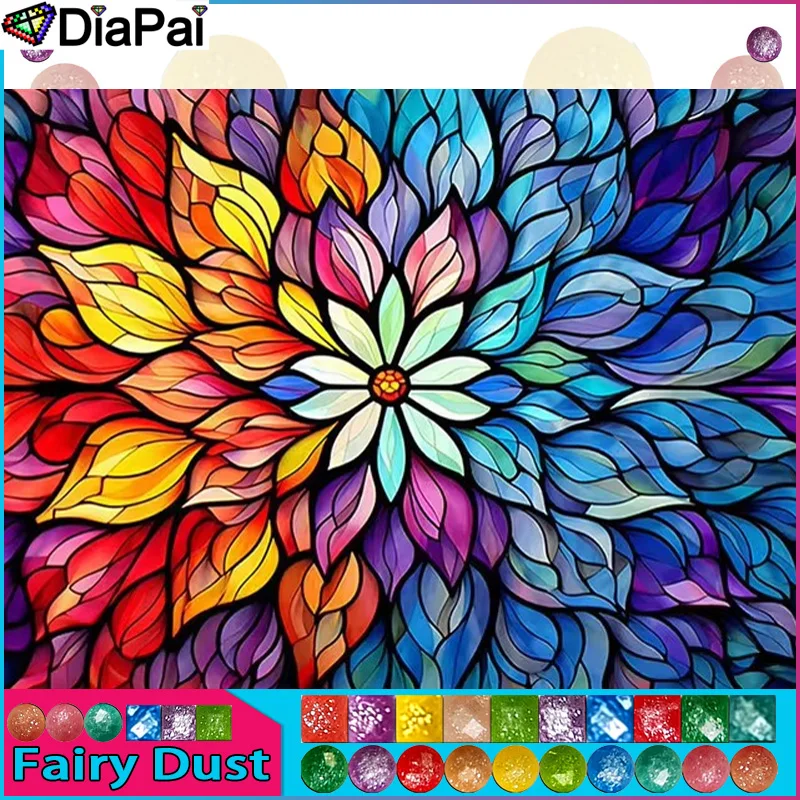 

DiaPai Fairy Dust AB 5D Diy Алмазная картина Вышивка крестиком "Цветные цветы" Домашний декор Полный инкрустация стразами Алмазная вышивка