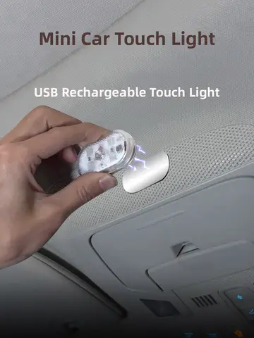 SEAMETAL Mini Touch Light for Car USB Rechargeable Led Light Magnetic Reading Lamp Gentle Illumination for Car Floor Trunk Hood