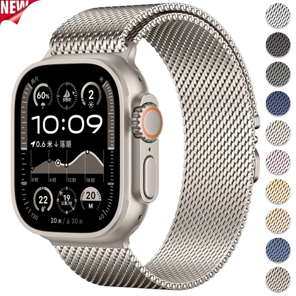 Magnetic Milanese Loop Strap for Apple watch band 49mm 46mm 45mm 42 44mm correa bracelet for iWatch Series Ultra 10 9 8 7 6 5 SE