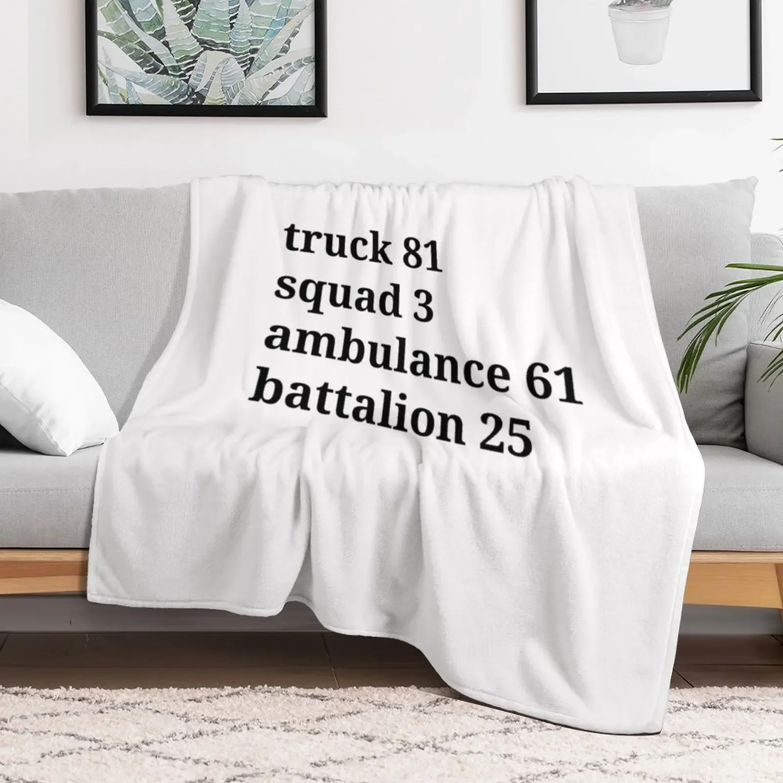 Chicago Fire truck 81, squad 3, ambulance 61, battalion 25 Throw Blanket christmas gifts bed plaid Bed Fashionable Blankets