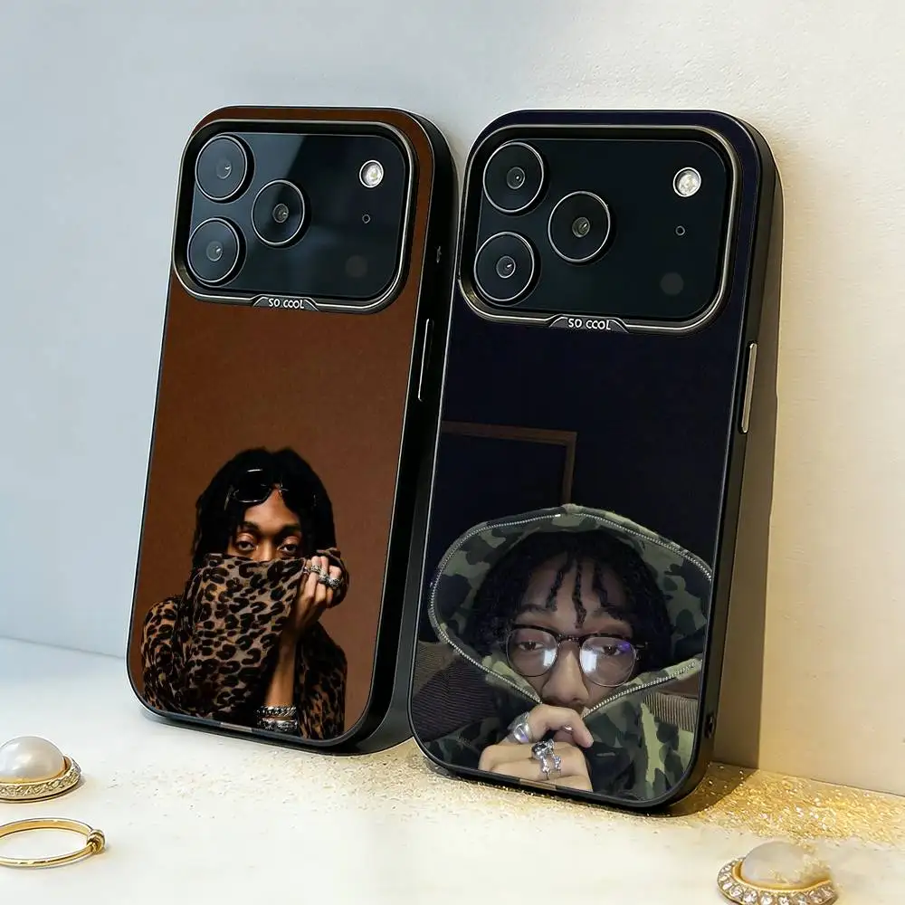 

L-Lil T-Tecca Phone Case For iPhone17,16,15,14,13,12,11,Pro,MAX Gray Matte Silicone Black Cover