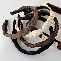 New Retro Satin Twist Cross Headbands for Woman Girls Temperament Hair Hoop Solid Color Hair Band Lady Fashion Hair Accessories