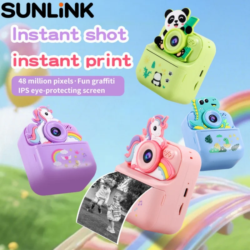 1pc-children's-polaroid-camera-video-photo-printer-hd-instant-camera-girl-boy-unicorn-dinosaur-birthday-gifts-game-console