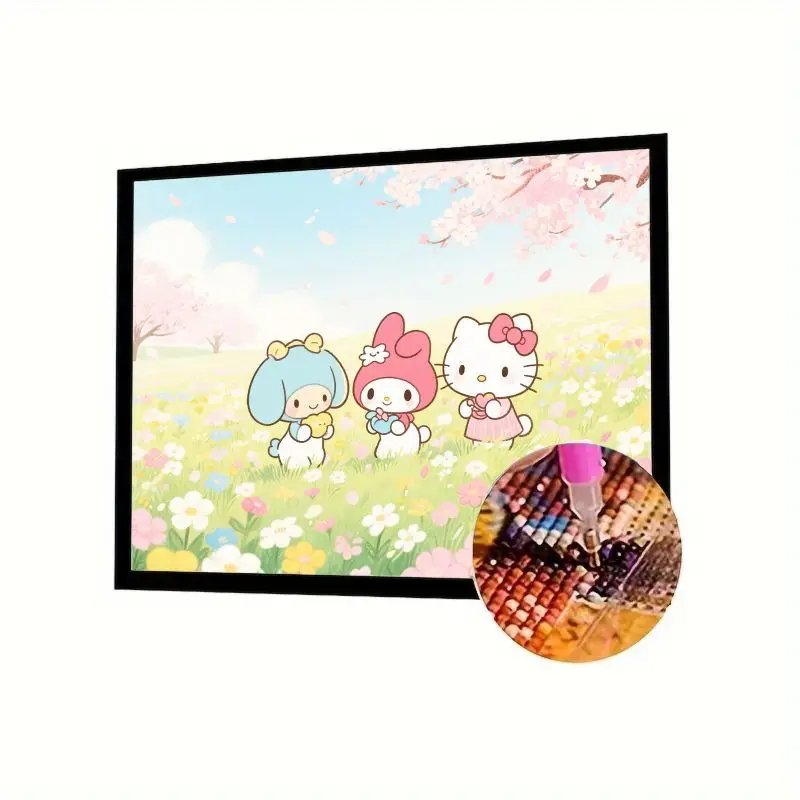 

Очаровательный набор для рисования 5D «Hello Kitty My Melody & Friends» — DIY Full Drill Sparkle Art Craft с весенним блеском вишни