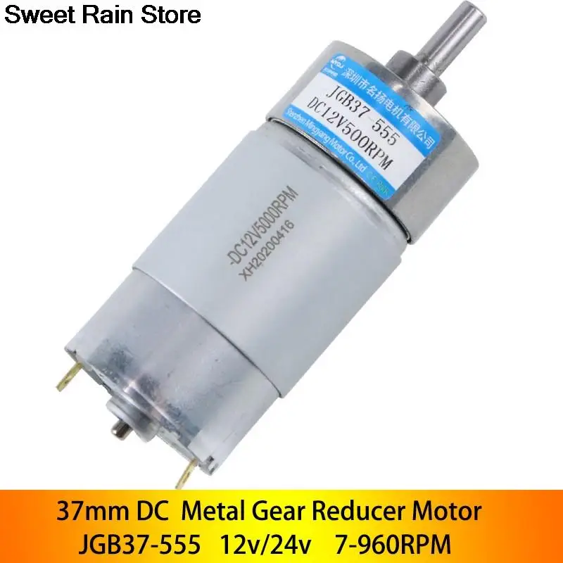 37 مللي متر تيار مستمر 12 فولت 24 فولت بنغورانغ جيجي موتور JGB37-555 Kecepatan dapat Diatur Baina CW CCW موتور Listrik Torsi Tinggi #1