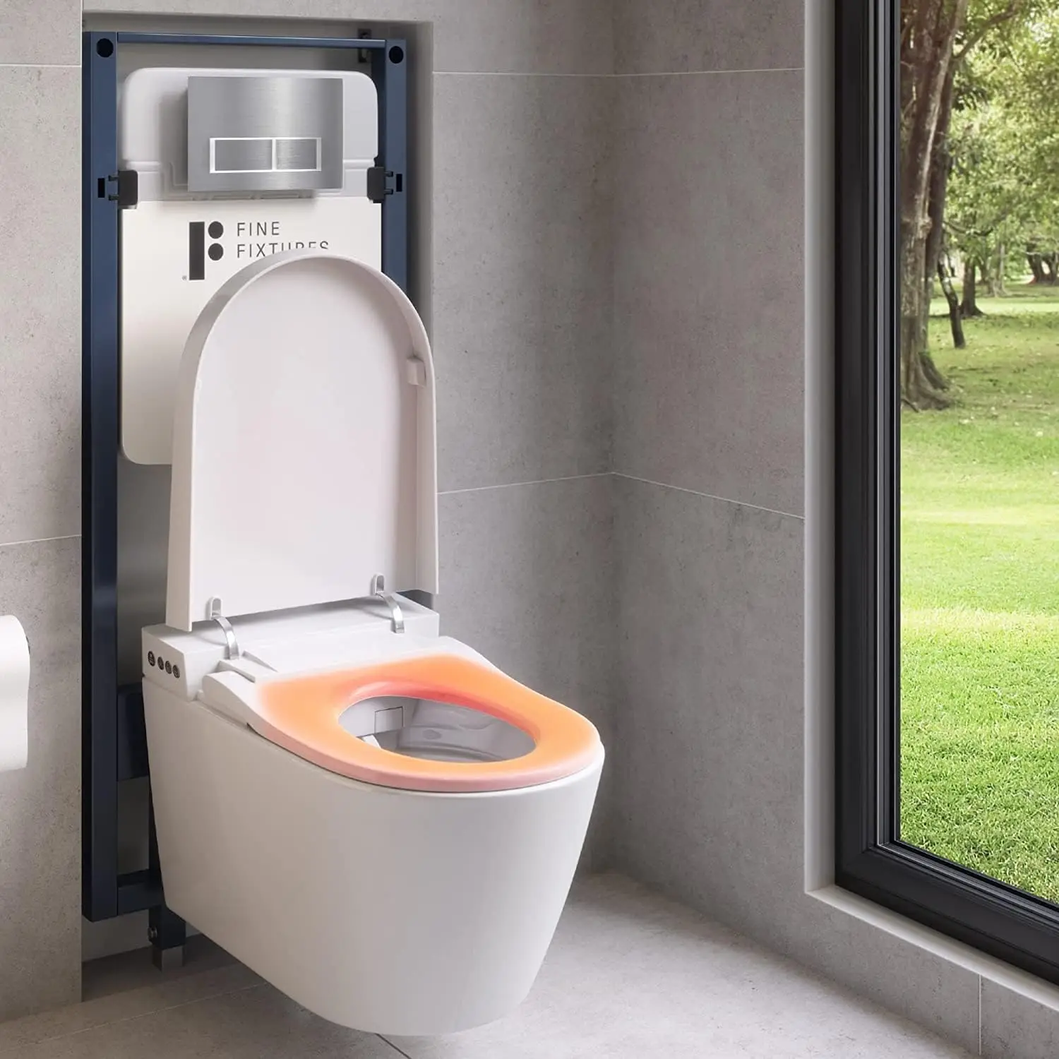 ABS In-Wall Smart WC Bowl Combo Set, Bidé Assento Tanque e Sistema de Transportadora, Botões Cromados, 2x4 Pregos