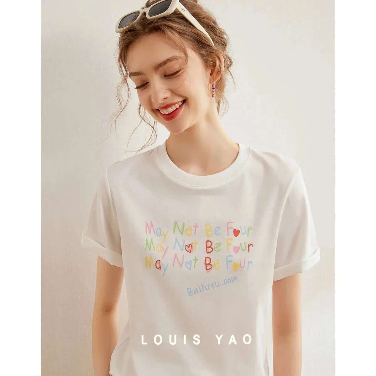 

Women Color Letter Print T-shirt 100% Cotton Tee O Neck Short Sleeve Basic Loose Top Female Clothing Summer New 2025
