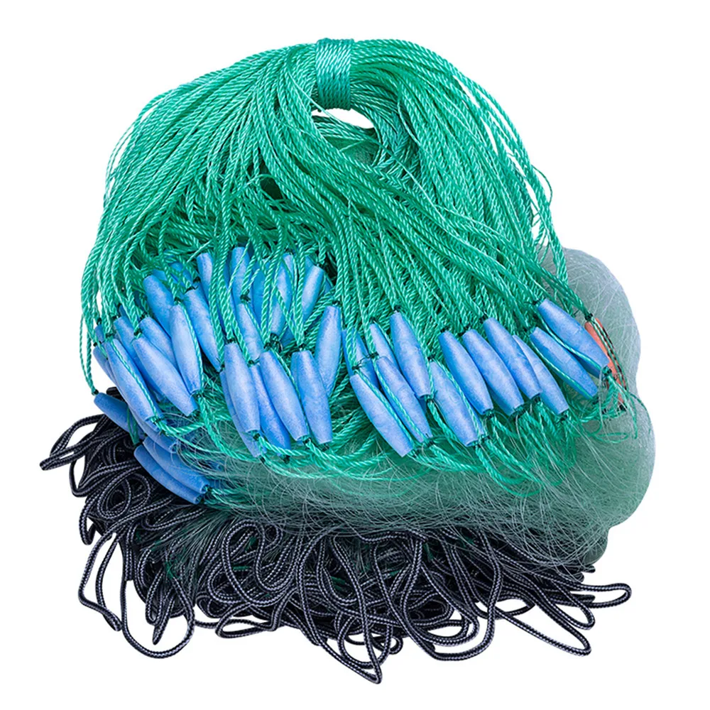 Strong Monofilament Nylon Network Fishing Net Anti-winding Rope Sinker High Density Buoy Gill Net ,Depth1.5m to 6m Grid 3 Layers