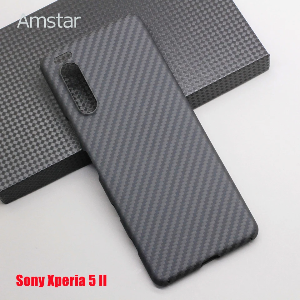 

Amstar Pure Carbon Fiber Phone Case for Sony Xperia 5 II Ultra-thin High-end Business Aramid Fiber Xperia 5 II 5G Cover Cases