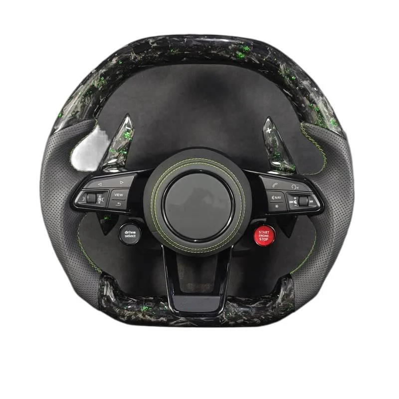 Carbon Fiber Alcantara Steering Wheel With Start Button Fit For R8