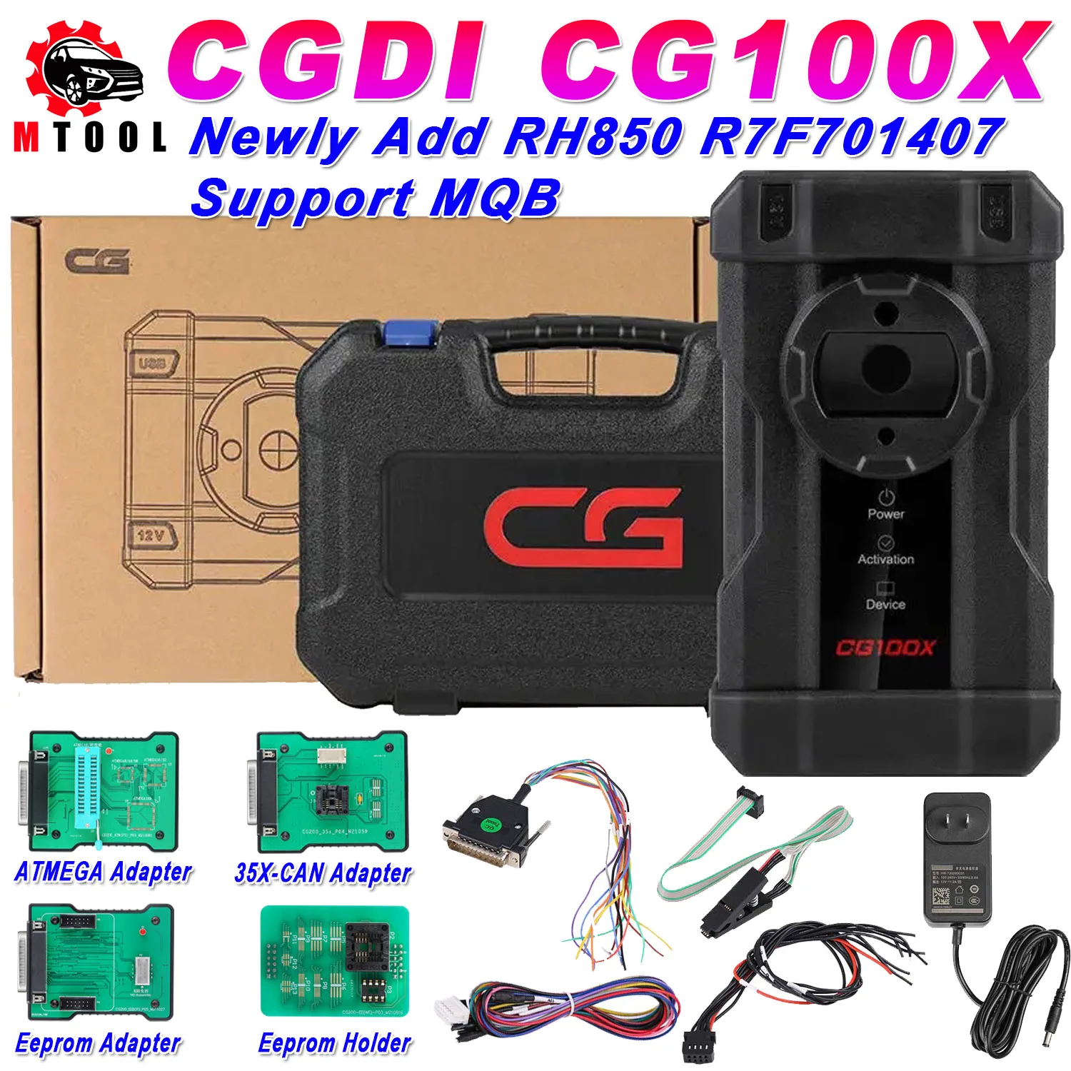 

CGDI CG100X New Generation Programmer for Airbag Reset Mileage Adjustment and Chip Reading Support MQB Newly Add RH850 R7F701407