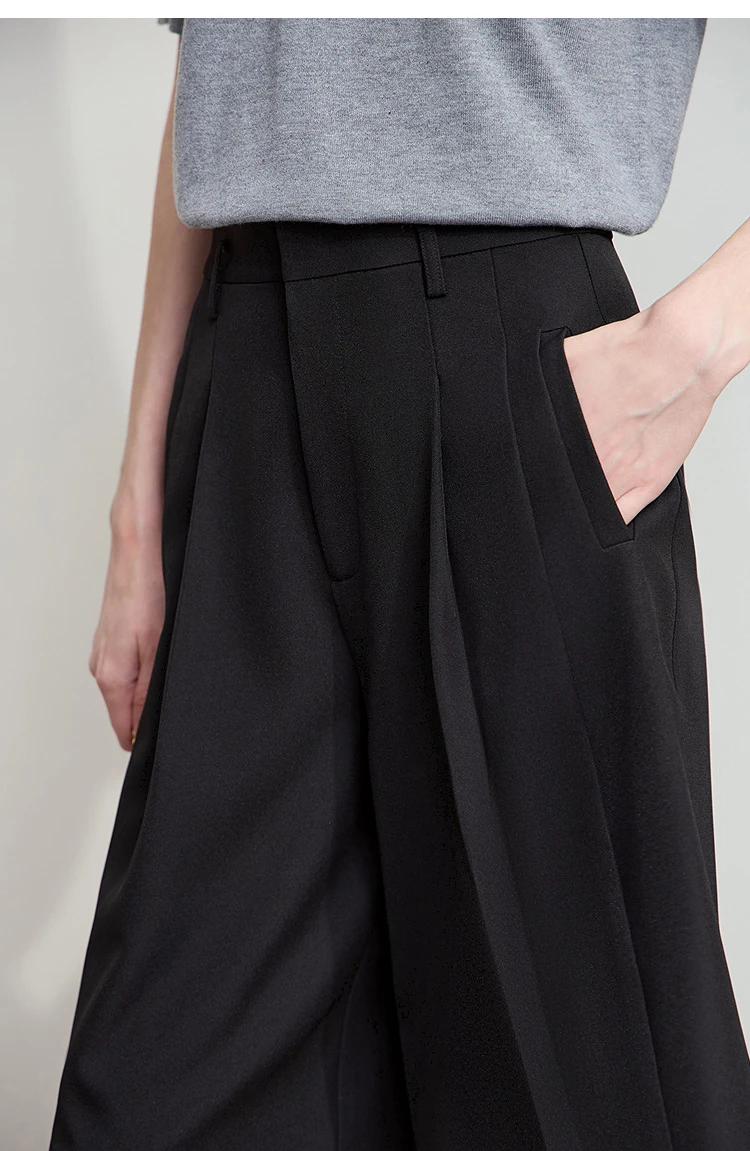 Amii Shorts for Women Simple Solid Versatile Casual Midi Wide Leg Pants 2025 Summer New Bottoms Office Lady Clothes 12553049
