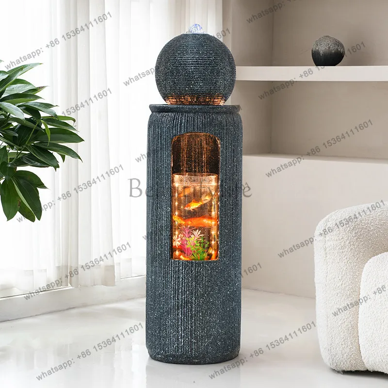 

Fish tank flowing water fountain floor ornament living room entrance office lucky housewarming decoration