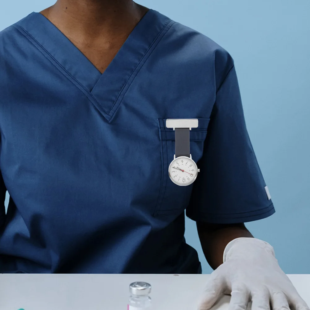 2Pcs Metal Doctor Pocket Watch Nurse Chest Watch Portable Reliable Timepiece for Healthcare Workers Smooth Operation Simple