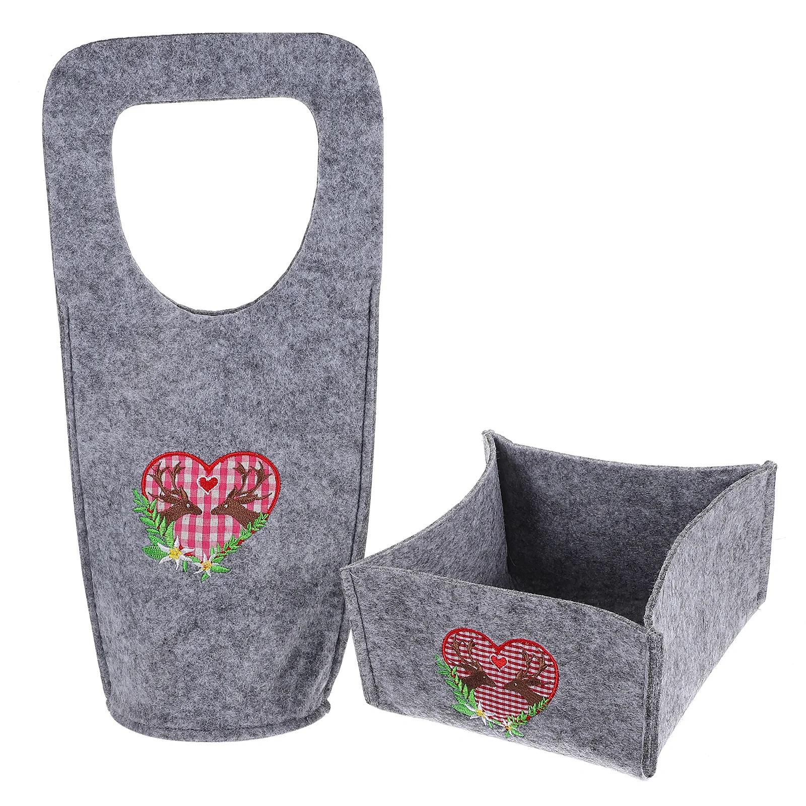 

1Set Christmas Non-Woven Wine Bag Reusable Stylish Thick Wear-Resistant Party Wine Bottle Organizer Reusable Beer Bag