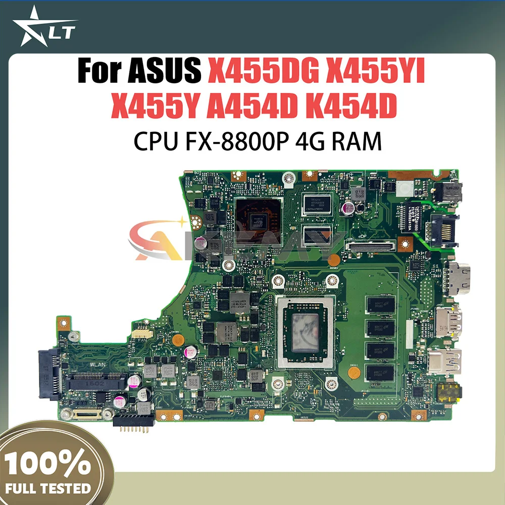 

For ASUS ROG K455DG Laptop Motherboard X455DG A10-8700P V2G 4GB RAM 100% Working Ok A454D K454D Tested OK