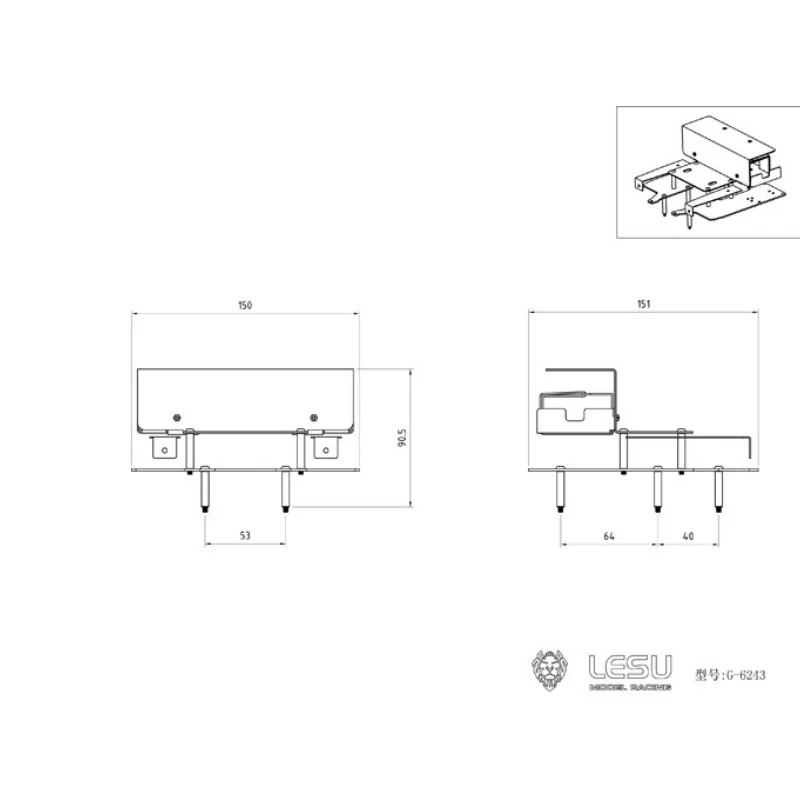 LESU Für 1/14 Tamiya Fh16 Traktor-LKW-Modell Spielzeug DIY Modifiziertes Zweite-Boden-Plattform-Set G-6243 RC-Zubehör – Detail 1