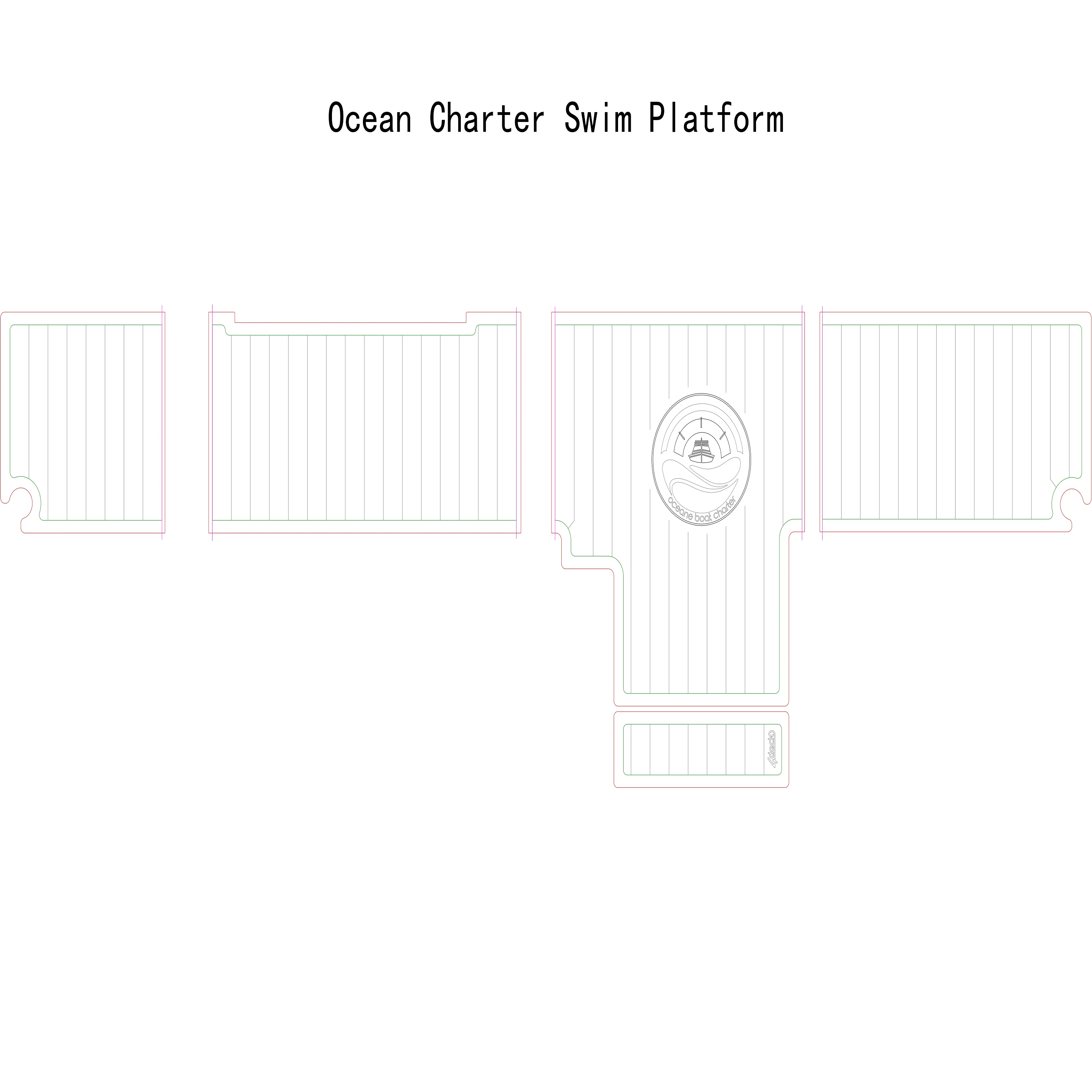 

Ocean Charter Swim Platform Boat EVA Faux Teak Deck Floor Pad