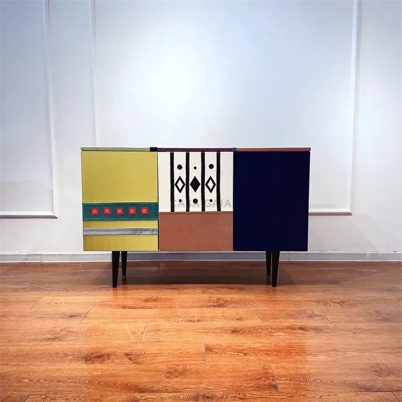 

Современный простой обеденный боковой шкаф геометрической формы, входной шкаф для гостиной, боковой шкаф