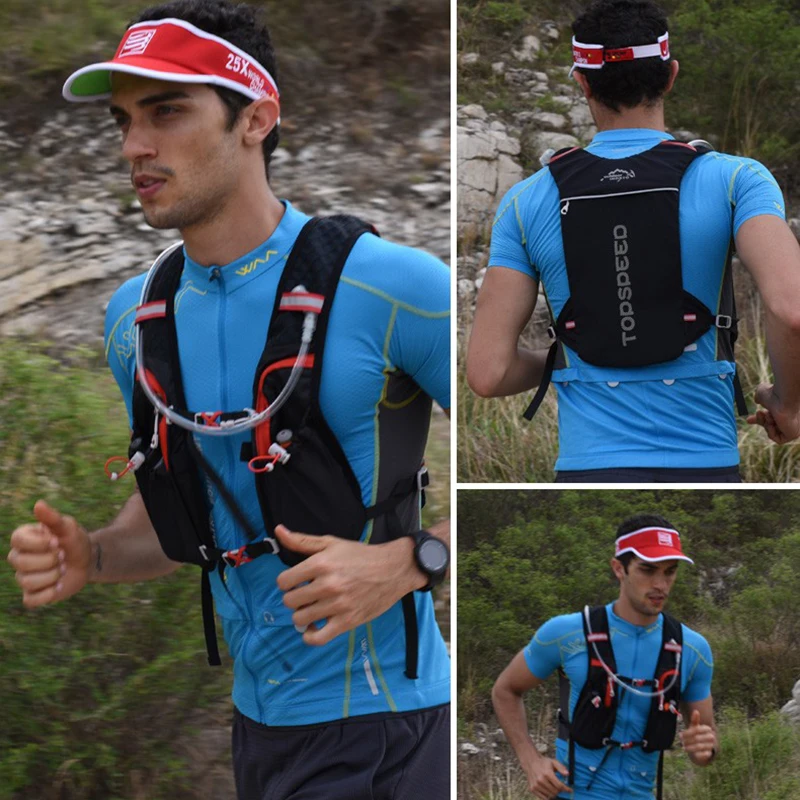 INOXTO Running Ultra-light 5L Backpack Running Hydration Trail Backpack Vest Outdoor Marathon Bicycle 2L Water Bag Marathon Race