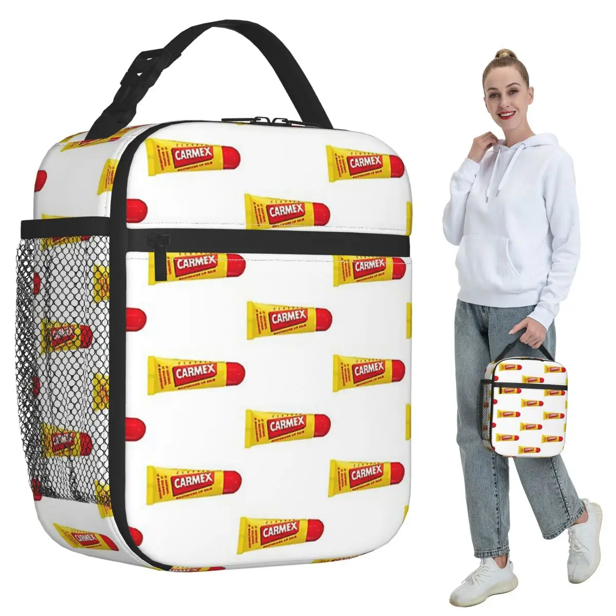 Carmex Lip Balm Insulated Lunch Bag for Kids School Cooler Thermal Food Box Tote Portable Lunch Boxes Container