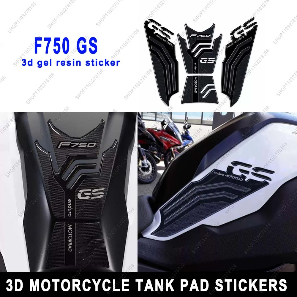 

For Bmw F750 GS f750gs 2021-2023 Motorcycle Anti slip Tank Pad Side Traction Pads Protector Sticker 3D Resin Stickers kit