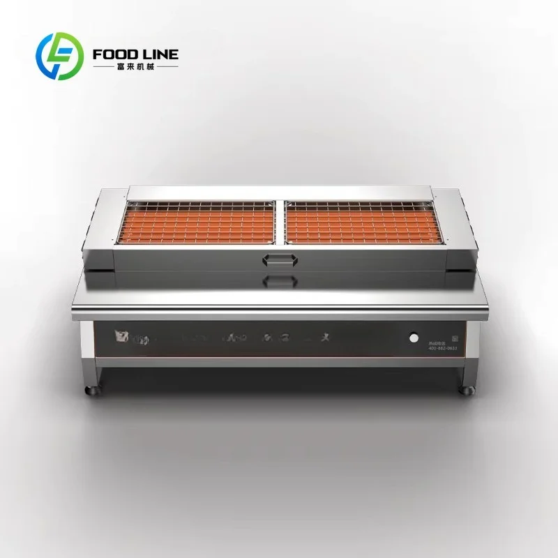 Factory Direct 500C Commercial Grill CE  Certified Independent Zones Easy Clean
