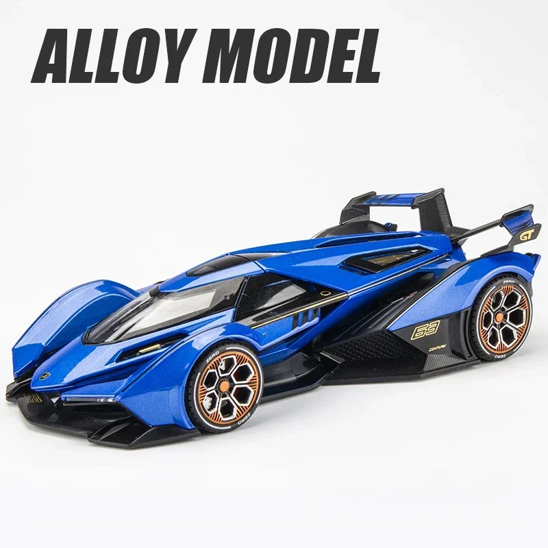 

1:22 Lambos Vision Gran Turismo V12 GT Alloy Model Diecast Sound Super Racing Lifting Tail Hot Car Wheel For Children Gifts