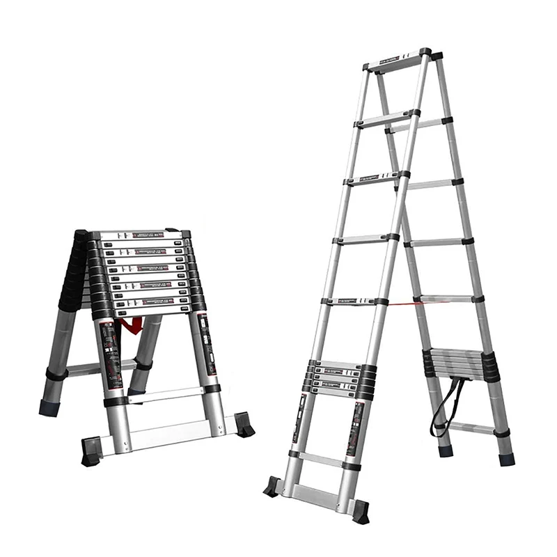 A Type Double Side 10.5 Plus 10.5 FT Telescopic Folding Step Ladder with 1 Balance Barcustom