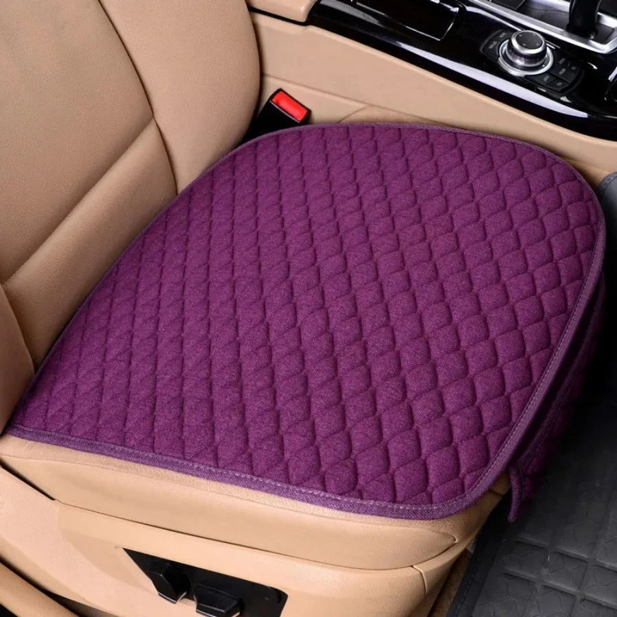 Non-slip Car Seat Cushion Linen Three-piece Set Without Backrest Four-season Universal Seat Cushion Three-piece Set