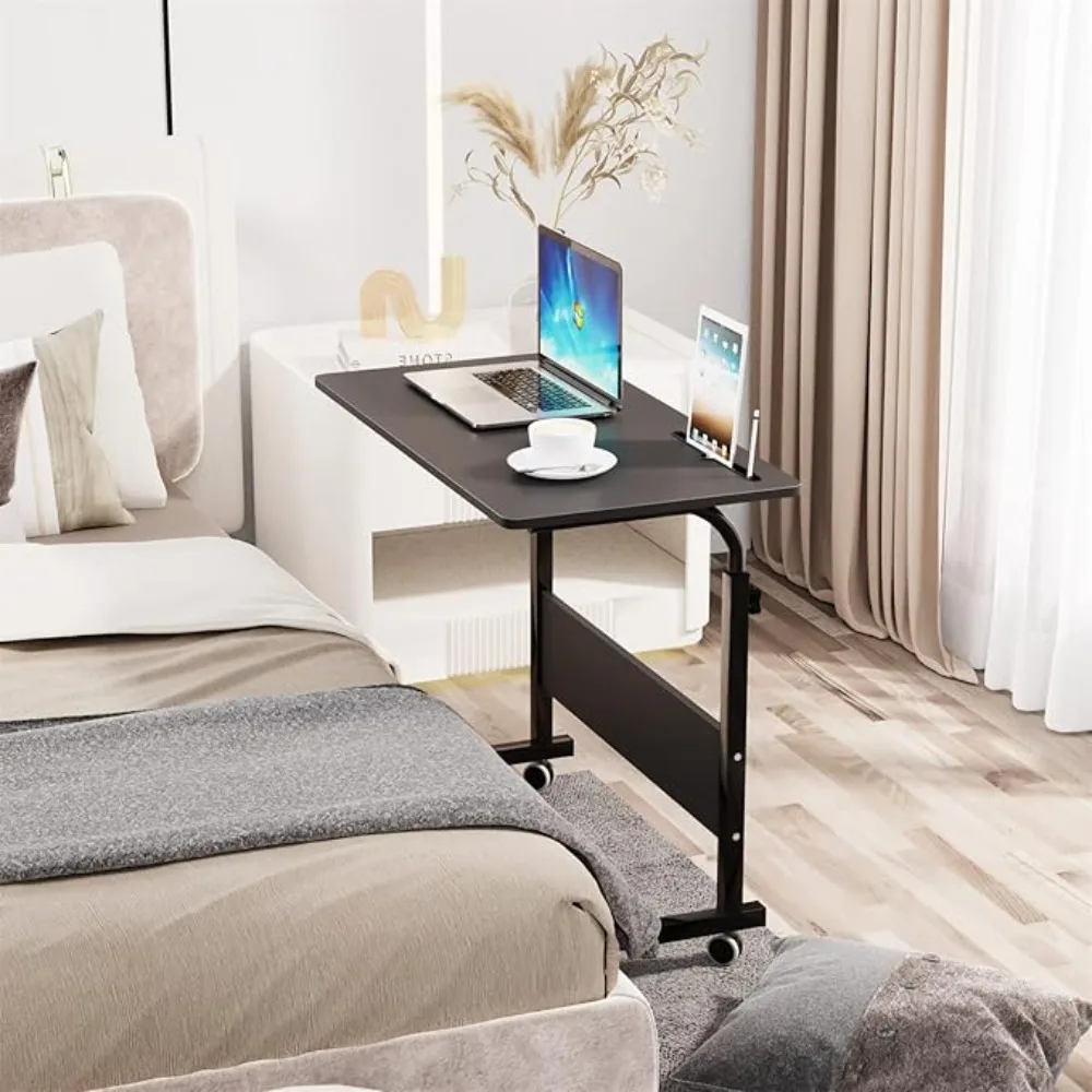 

Side Table Living Room, 31.5 inches Laptop Desk, Adjustable Work Stand Mobile Side Desk, Portable Workstation Student Desk Small