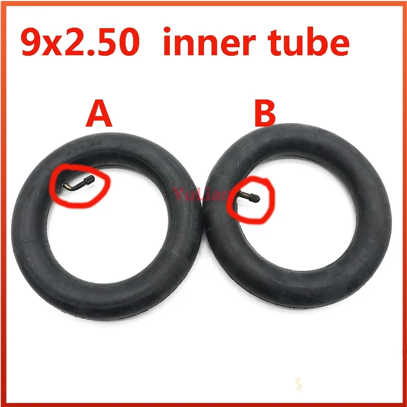 9x2.50 Inner Tube 9*2.50 Inner Tyre for Motorcycle Scooter A-Folding Bike Electric/Gas Scooter Tyre (for 85/65-6.5 Tire)