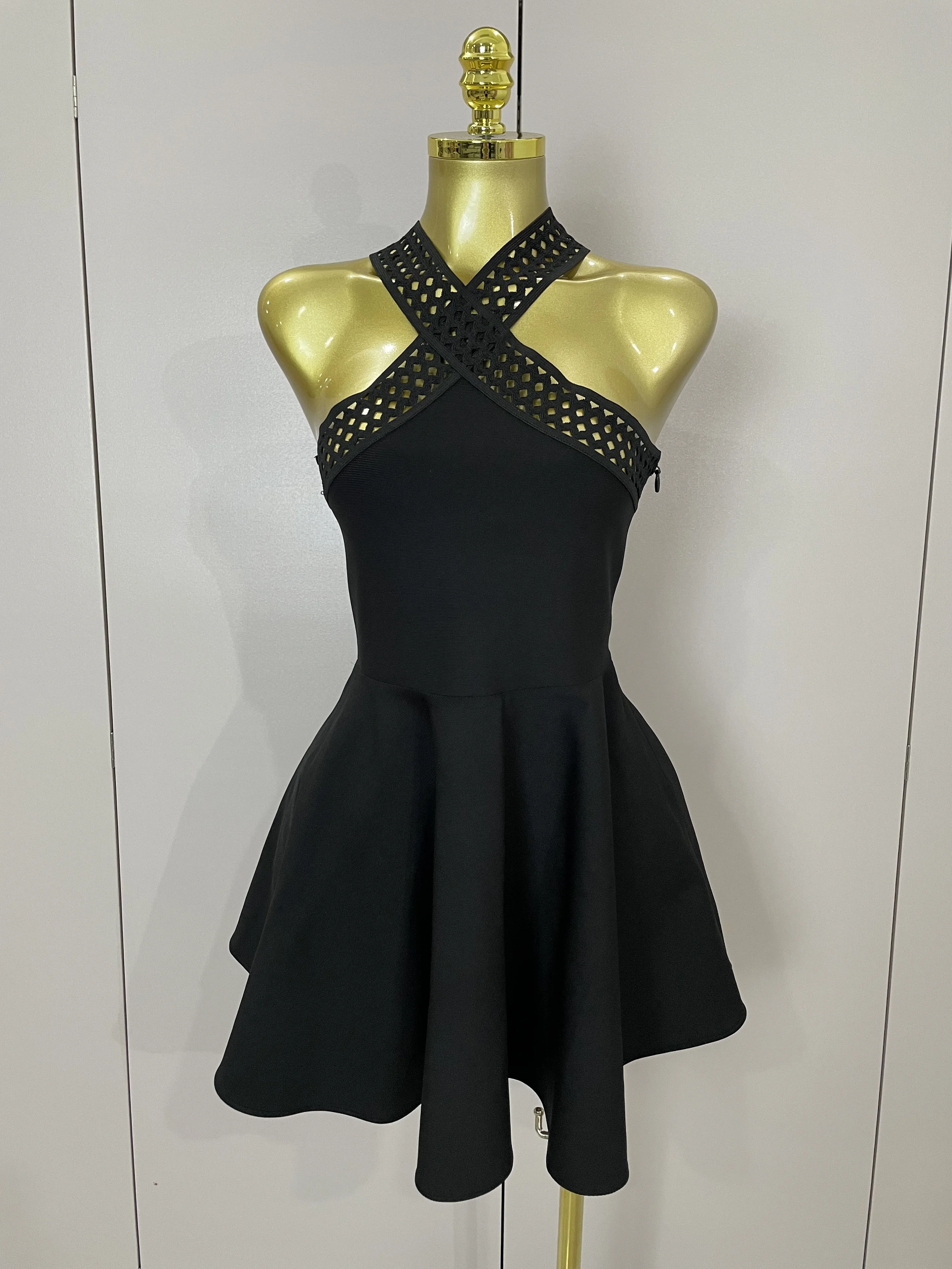 

Sexy Black Sleeveless Bandage A Line Bandage Short Dress 2025 Women Celebirty Evening Party Carnival Luxury Birthday Dresses
