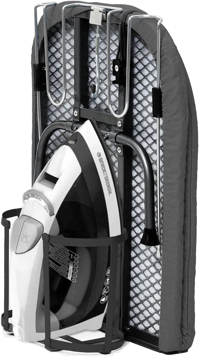 

Compact Folding Ironing Board with Iron Holder, Portable Mini Tabletop Board for Home & Travel Use