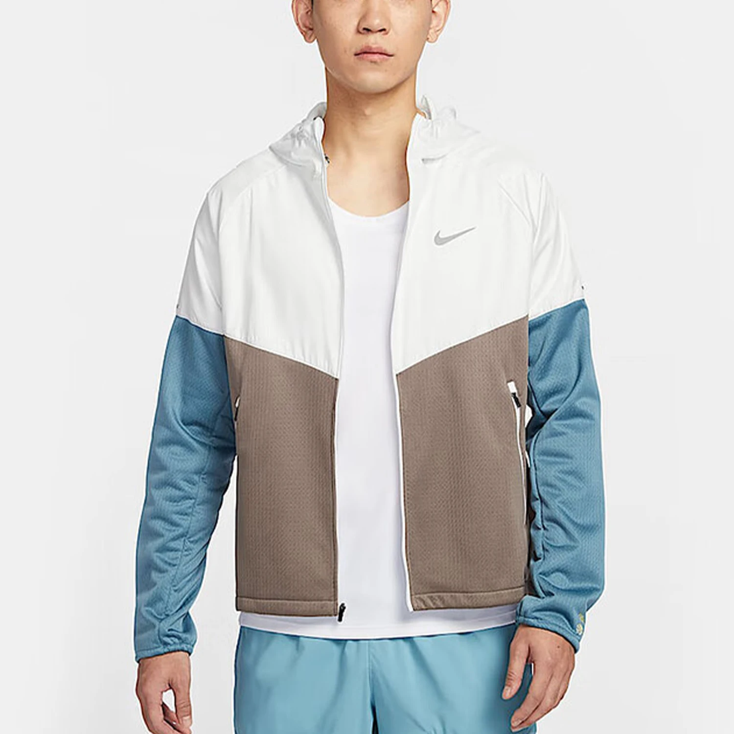 Nike Official Genuine New Men's Water-Resistant Running Sportswear Patchwork Jacket HV8222-121